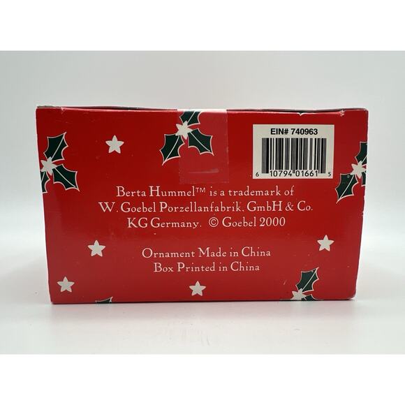 Berta Hummel Sleigh Ride Christmas Ornament Child with Dog and Gifts New in Box - Picture 5 of 5